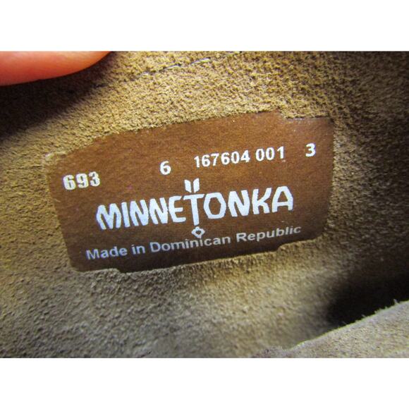 Minnetonka Womens Size 6 Brown Suede Fringe Ankle Fashion Boots Bootie - Picture 10 of 11